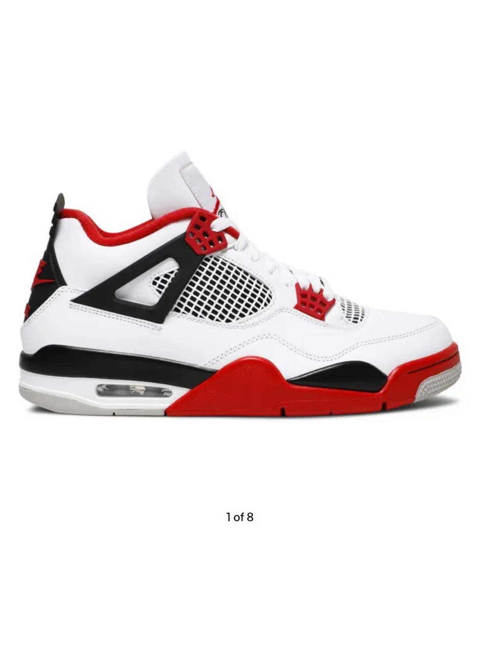Jordan Red and White Interior Labeled Sneaker